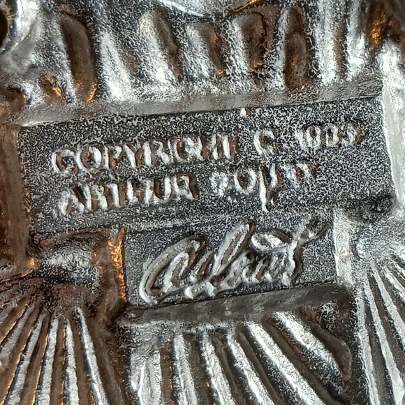 Vtg 1993 Arthur Court Aluminum Brass Seahorse Stand/Bowl Holder Signed - Picture 7 of 15